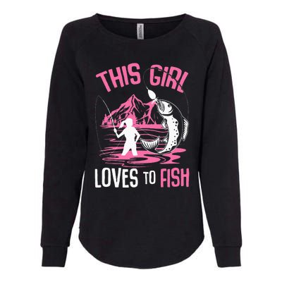 This  Loves To Fish Fishing  saying Womens California Wash Sweatshirt