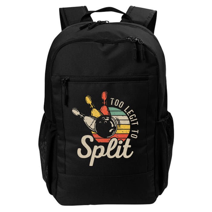 Too Legit To Split Retro Bowling Funny Bowler Bowling Team Backpack