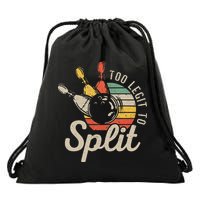 Too Legit To Split Retro Bowling Funny Bowler Bowling Team Drawstring Bag