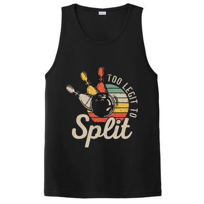 Too Legit To Split Retro Bowling Funny Bowler Bowling Team PosiCharge Competitor Tank