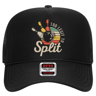 Too Legit To Split Retro Bowling Funny Bowler Bowling Team Trucker Hat