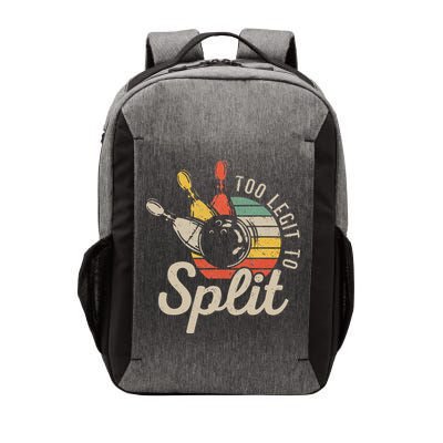 Too Legit To Split Retro Bowling Funny Bowler Bowling Team Vector Backpack