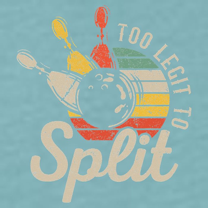 Too Legit To Split Retro Bowling Funny Bowler Bowling Team Sueded Cloud Jersey T-Shirt