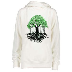 Tree Lovers Tree Of Life Peace Kindness Womens Funnel Neck Pullover Hood