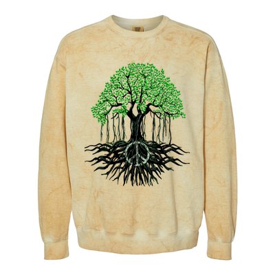 Tree Lovers Tree Of Life Peace Kindness Colorblast Crewneck Sweatshirt