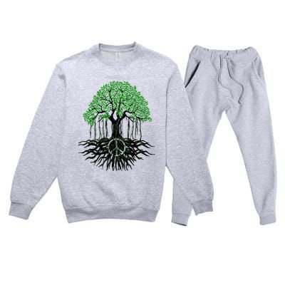 Tree Lovers Tree Of Life Peace Kindness Premium Crewneck Sweatsuit Set