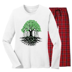 Tree Lovers Tree Of Life Peace Kindness Women's Long Sleeve Flannel Pajama Set 