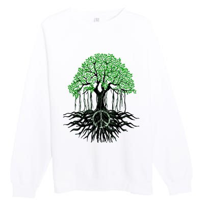 Tree Lovers Tree Of Life Peace Kindness Premium Crewneck Sweatshirt