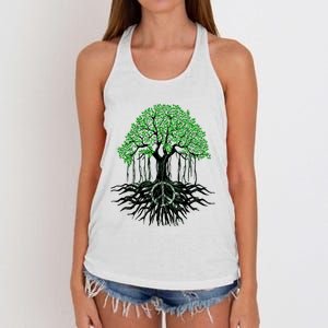 Tree Lovers Tree Of Life Peace Kindness Women's Knotted Racerback Tank