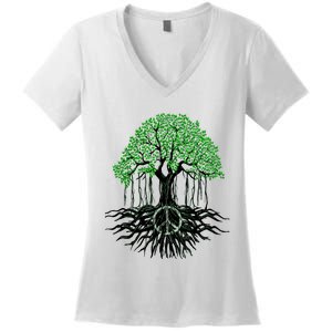 Tree Lovers Tree Of Life Peace Kindness Women's V-Neck T-Shirt