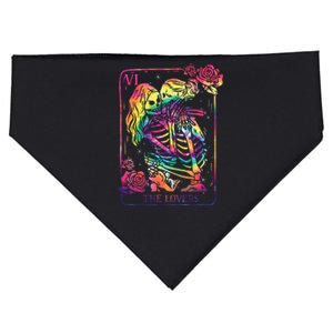 The Lovers Tarot Card Goth Tie Dye Kissing Lesbian Skeletons USA-Made Doggie Bandana