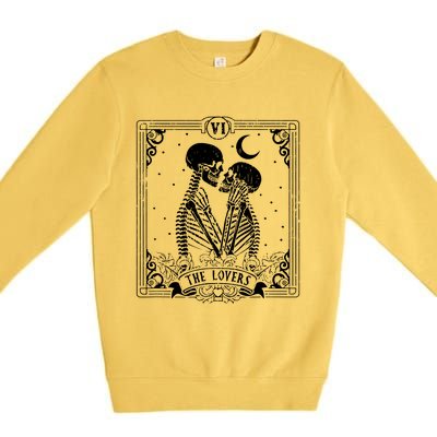 The Lovers Tarot Card Skeleton Great Premium Crewneck Sweatshirt