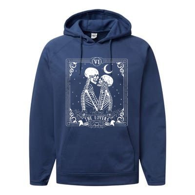 The Lovers Tarot Card Skeleton Great Performance Fleece Hoodie