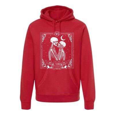 The Lovers Tarot Card Skeleton Great Premium Hoodie