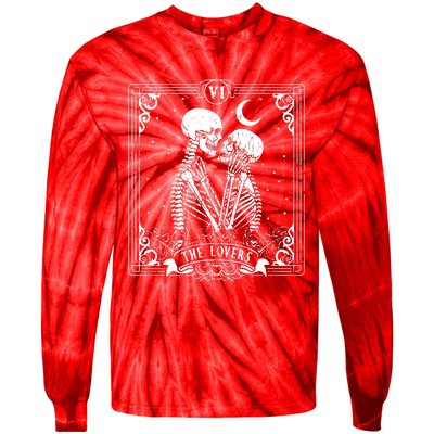 The Lovers Tarot Card Skeleton Great Tie-Dye Long Sleeve Shirt