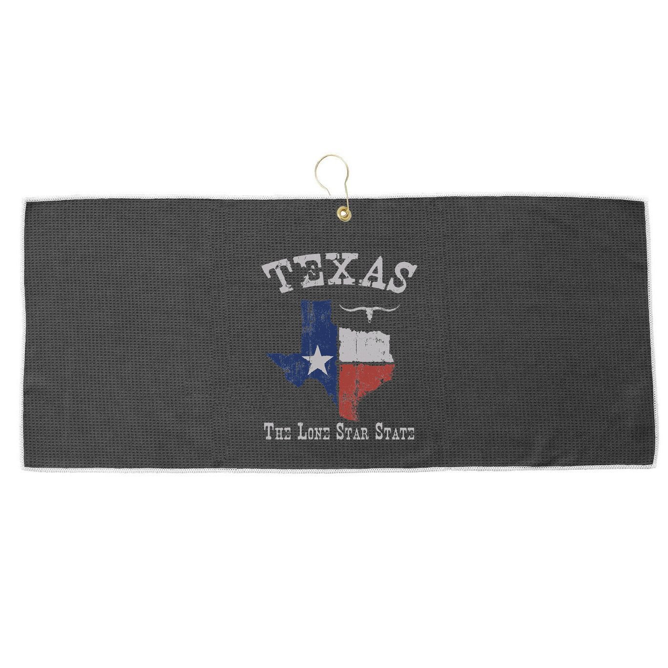 Texas Longhorn The Lone Star State DonT Mess With Large Microfiber Waffle Golf Towel