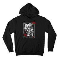 The Lovers Tarot Card Occult Skeleton Roses Gothic Kissing Hoodie