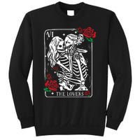 The Lovers Tarot Card Occult Skeleton Roses Gothic Kissing Sweatshirt