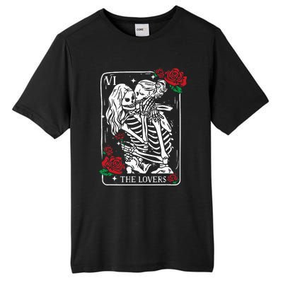 The Lovers Tarot Card Occult Skeleton Roses Gothic Kissing Tall Fusion ChromaSoft Performance T-Shirt