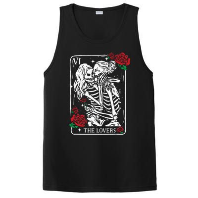 The Lovers Tarot Card Occult Skeleton Roses Gothic Kissing PosiCharge Competitor Tank