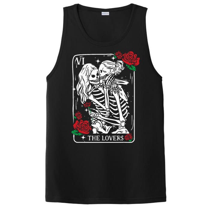 The Lovers Tarot Card Occult Skeleton Roses Gothic Kissing PosiCharge Competitor Tank