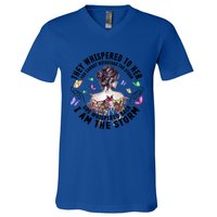 Tattoo Lady They Whispered To Her You Cannot Withstand Storm Meaningful Gift V-Neck T-Shirt