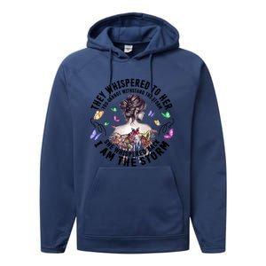 Tattoo Lady They Whispered To Her You Cannot Withstand Storm Meaningful Gift Performance Fleece Hoodie