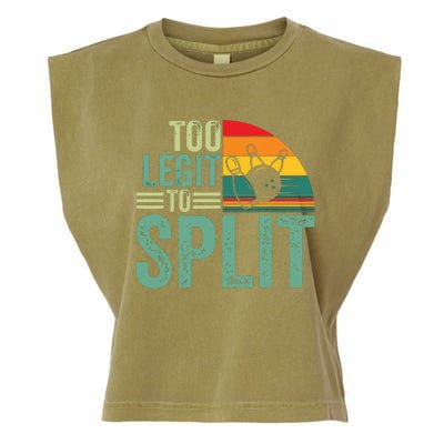 Too Ligit To Split, Funny Bowlers & Bowling Player Garment-Dyed Women's Muscle Tee