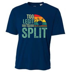 Too Ligit To Split, Funny Bowlers & Bowling Player Cooling Performance Crew T-Shirt