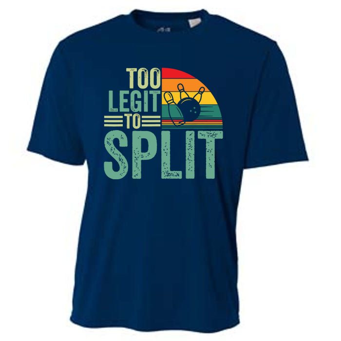 Too Ligit To Split, Funny Bowlers & Bowling Player Cooling Performance Crew T-Shirt