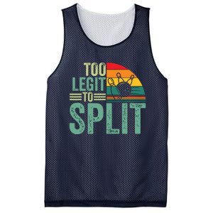 Too Ligit To Split, Funny Bowlers & Bowling Player Mesh Reversible Basketball Jersey Tank