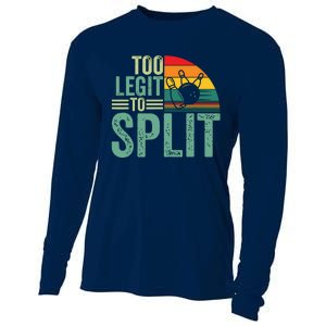 Too Ligit To Split, Funny Bowlers & Bowling Player Cooling Performance Long Sleeve Crew