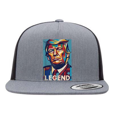 Trump Legend Tshirt Flat Bill Trucker Hat