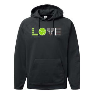 Tennis Love Tennis Fan Tennis Player Gift Tennis Lover Performance Fleece Hoodie