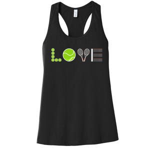 Tennis Love Tennis Fan Tennis Player Gift Tennis Lover Women's Racerback Tank