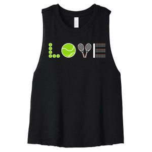 Tennis Love Tennis Fan Tennis Player Gift Tennis Lover Women's Racerback Cropped Tank