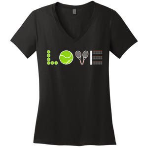 Tennis Love Tennis Fan Tennis Player Gift Tennis Lover Women's V-Neck T-Shirt