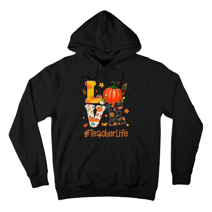 Thanksgiving Love Teacher Life Happy Fall Yall Autumn Hoodie