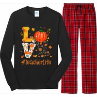 Thanksgiving Love Teacher Life Happy Fall Yall Autumn Long Sleeve Pajama Set