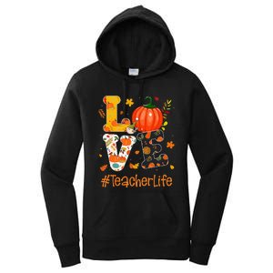 Thanksgiving Love Teacher Life Happy Fall Yall Autumn Women's Pullover Hoodie