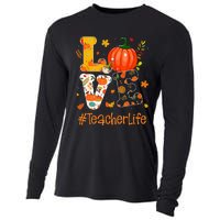 Thanksgiving Love Teacher Life Happy Fall Yall Autumn Cooling Performance Long Sleeve Crew