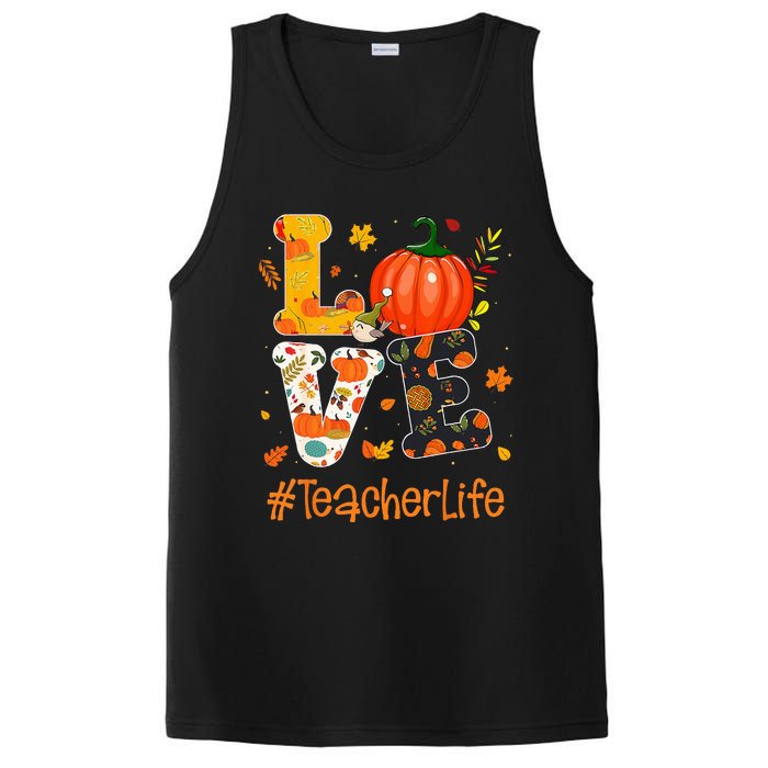 Thanksgiving Love Teacher Life Happy Fall Yall Autumn PosiCharge Competitor Tank