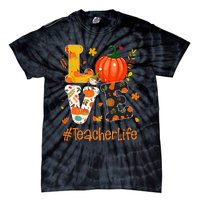 Thanksgiving Love Teacher Life Happy Fall Yall Autumn Tie-Dye T-Shirt