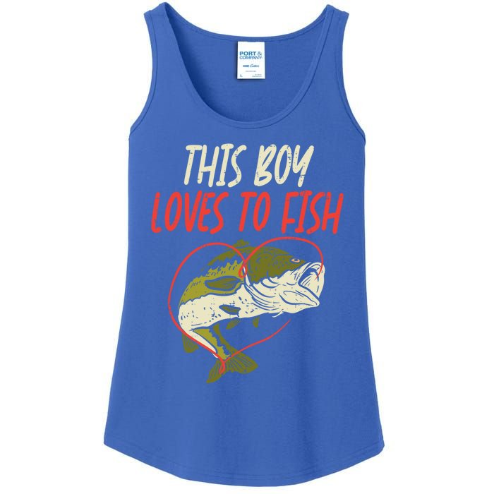 This Loves To Fish Bass Fishing Family Matching Gift Ladies Essential Tank