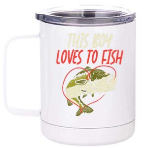 This Loves To Fish Bass Fishing Family Matching Gift 12 oz Stainless Steel Tumbler Cup