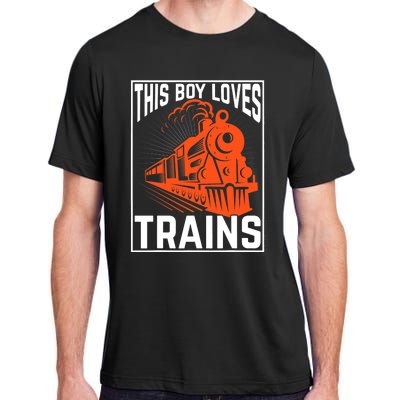 This  loves trains locomotives and wagon! boys train Adult ChromaSoft Performance T-Shirt