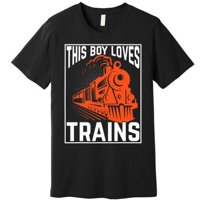 This  loves trains locomotives and wagon! boys train Premium T-Shirt