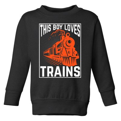 This  loves trains locomotives and wagon! boys train Toddler Sweatshirt