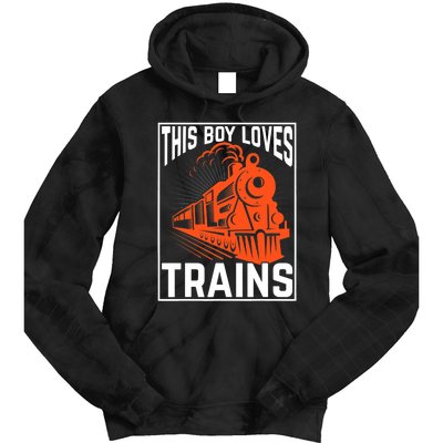 This  loves trains locomotives and wagon! boys train Tie Dye Hoodie