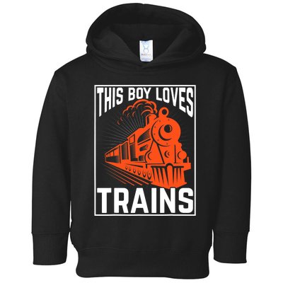 This  loves trains locomotives and wagon! boys train Toddler Hoodie